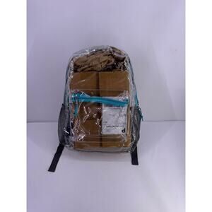Adult Teenager Clear Backpack With Blue Straps 17” Tall